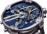 Diesel Big Daddy 2.0 Chronograph Blue Dial Grey Steel Strap Watch For Men - DZ7331