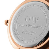 Daniel Wellington Classic Petite Melrose Black Dial Rose Gold Mesh Bracelet Watch For Women - DW00100217