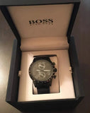 Hugo Boss Rafale Chronograph Black Dial Black Leather Strap Watch For Men - 1513389