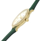 Fossil Jacqueline Multifunction Moonphase Mother of Pearl White Dial Green Leather Strap Watch for Women - ES5244