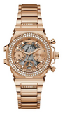 Guess Fusion Chronograph Rose Gold Dial Rose Gold Steel Strap Watch for Women - GW0552L3