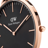 Daniel Wellington Classic York Black Dial Brown Leather Strap Watch For Men - DW00100128