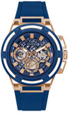 Guess Matrix Multifunction Blue Dial Blue Rubber Strap Watch For Men - GW0423G1