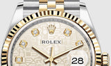 Rolex Datejust 36 Diamonds Silver Dial Two Tone Oyster Steel Strap Watch for Women - M126233-0027