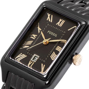 Fossil Raquel Black Dial Black Metal Bracelet Watch for Women - ES5385