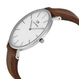 Daniel Wellington Classic Bristol Quartz White Dial Brown Leather Strap Watch For Men - DW00100023