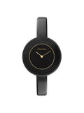 Calvin Klein Chic Black Dial Black Leather Strap Watch for Women - K7N23CB1