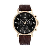 Tommy Hilfiger Daniel Black Dial Black Leather Strap Watch for Men - 1710379