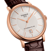 Tissot T Classic Carson Premium White Dial Brown Leather Strap Watch for Women - T122.207.36.031.00