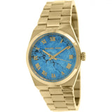 Michael Kors Channing Turquoise Dial Gold Steel Strap Watch For Women - MK5894