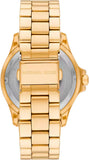 Michael Kors Everest Three Hand Mother of Pearl White Dial Gold Steel Strap Watch For Women - MK7401