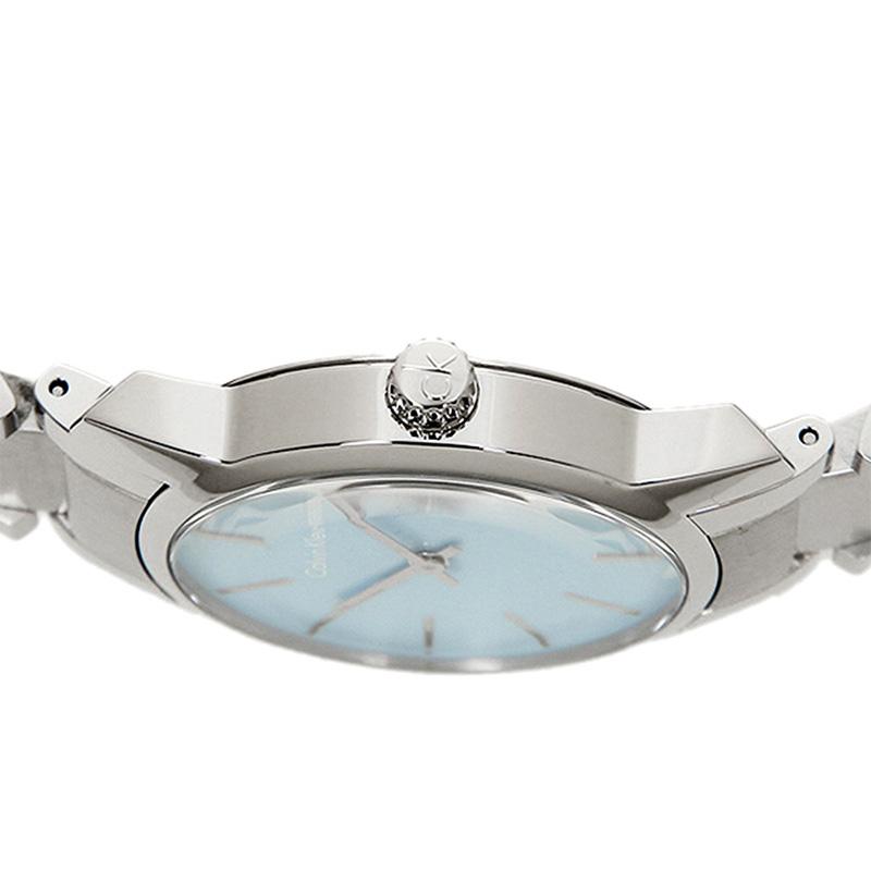 Dial Silver Calvin Klein Mother Steel of Strap Pearl Watch for Blue City Women