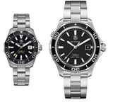 Tag Heuer Aquaracer Caliber 5 Automatic Black Dial Silver Steel Strap Watch for Men - WAK2110.BA0830