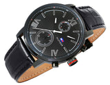 Tommy Hilfiger Alden Chronograph Black Dial Black Leather Strap Watch for Men - 1791310