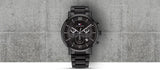 Tommy Hilfiger Evan Chronograph Quartz Black Dial Black Steel Strap Watch For Men - 1710410