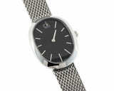 Calvin Klein Incentive Black Dial Silver Mesh Bracelet Watch for Women - K3P23121