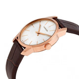 Calvin Klein City White Mother of Pearl Dial Brown Leather Strap Watch for Women - K2G23620