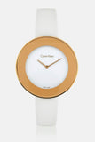 Calvin Klein Chic White Dial White Leather Strap Watch for Women - K7N236K2