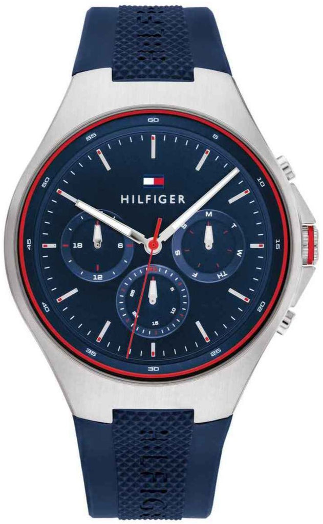 Tommy Hilfiger Justin Chronograph Blue Dial Blue Rubber Strap
