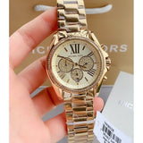 Michael Kors Bradshaw Quartz Gold Dial Gold Steel Strap Watch For Women - MK6538