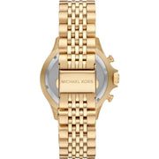 Michael Kors Bayville Chronograph Black Dial Gold Steel Strap Watch For Men - MK8726
