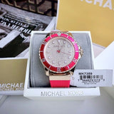 Michael Kors Everest Analog Rose Gold Dial Pink Silicone Strap Watch For Women - M7359