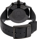 Calvin Klein Post Minimal Chronograph Black Dial Black Leather Strap Watch for Men - K7627401