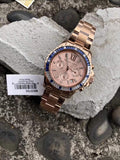 Michael Kors Everest Chronograph Rose Gold Dial Rose Gold Steel Strap Watch For Women - MK5755