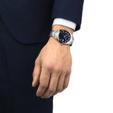Jam Tangan Pria Tissot Gentlemen Powermatic 80 Silicium Blue Dial Silver Steel Strap - T127.407.11.041.00