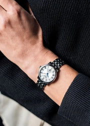 Tissot T Classic Carson Premium Automatic Lady Silver Dial Silver Steel Strap Watch for Women - T122.207.11.033.00