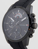 Tommy Hilfiger Decker Quartz Black Dial Black Rubber Strap Watch for Men - 1791352