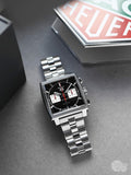 Tag Heuer Monaco Automatic Chronograph Black Dial Silver Steel Strap Watch for Men - CBL2113.BA0644