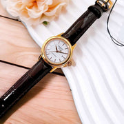 Tissot Carson Automatic White Dial Brown Leather Strap Watch For Women - T085.207.36.011.00
