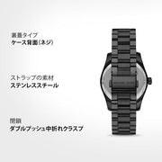 Michael Kors Lexington Lux Black Dial Black Steel Strap Watch For Women - MK7442