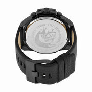Diesel Mega Chief Chronograph Black Dial Black Leather Strap Watch For Men - DZ4323