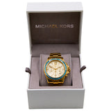 Michael Kors Everest Chronograph Gold Dial Gold Steel Strap Watch For Women - MK7210