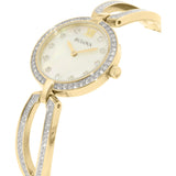 Bulova Crystal Collection Mother of Pearl Dial Gold Steel Strap Watch for Women - 98L225