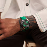 Tag Heuer Formula 1 Chronograph 41mm Green Dial Green Rubber Strap Watch for Men - CAZ101AP.FT8056