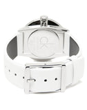 Calvin Klein Accent White Dial White Leather Strap Watch for Women - K2Y2Y1K6