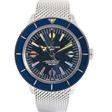 Breitling Superocean Heritage '57 Special Edition II Blue Dial Silver Mesh Bracelet Watch for Men - A103702A1C1A1