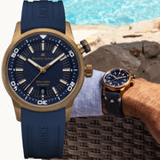 Maurice Lacroix Pontos Divers Limited Edition Blue Dial Blue Leather Strap Watch For Men - PT6248-BRZ0B-430-4