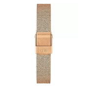 Daniel Wellington Petite Pressed Melrose Black Dial Rose Gold Mesh Strap Watch For Women - DW00100440