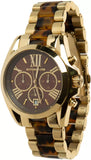 Michael Kors Bradshaw Chronograph Brown Dial Two Tone Steel Strap Watch For Women - MK5696