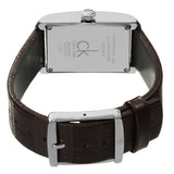 Calvin Klein Window Silver Dial Brown Leather Strap Watch for Women - K2M23126