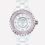 Chanel J12 Quartz Diamonds Mother of Pearl White Dial White Steel Strap Watch for Women - J12 H3243