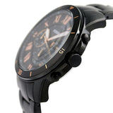 Fossil Grant Sport Chronograph Black Dial Black Steel Strap Watch for Men - FS5374