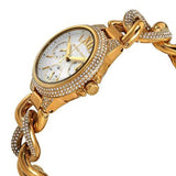 Michael Kors Camille Chronograph Silver Dial Gold Steel Strap Watch for Women - MK6842