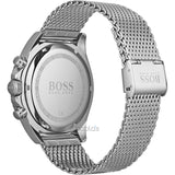 Hugo Boss Ocean Edition Black Dial Silver Mesh Strap Watch for Men - 1513742