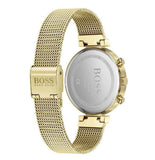 Hugo Boss Flawless Chronograph Silver Dial Gold Mesh Bracelet Watch for Women - 1502552