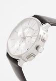 Calvin Klein Posh Silver Dial Black Leather Strap Watch for Men - K8Q371C6